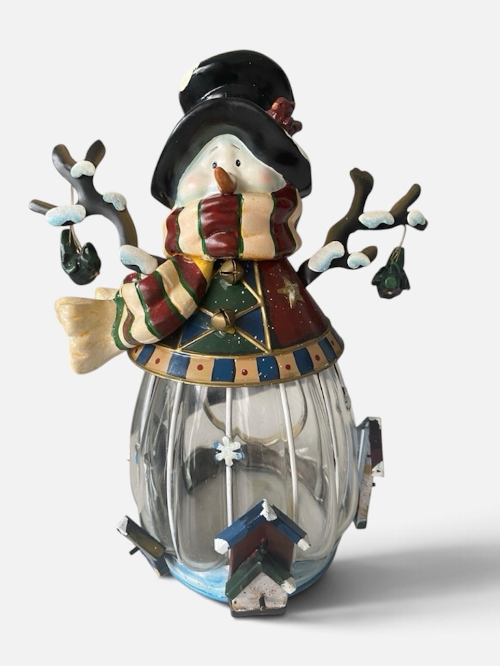 Christmas Winter Snowman Lantern - Multicolor Holiday Festive Vintage Decor